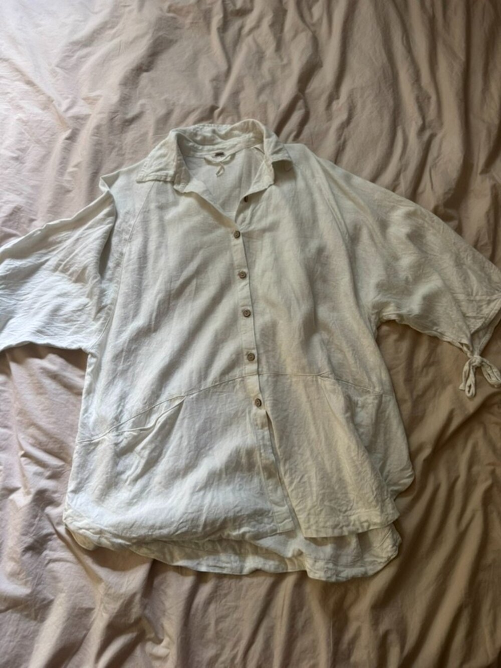 Free People Take Me With You Linen Button Down Size XS